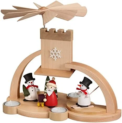 Besuche den Rudolphs Schatzkiste-Store Rudolphs Schatzkiste Bogenpyramide Schneemann mit Weihnachtsmann bunt BxHxT 33x28x18, 5cm NEU Holzpyramide Weihnachtspyramide Designpyramide Tischpyramide Wärmespiel Tischdeko Dekoration Weihnachten — Weihnachtsdeko