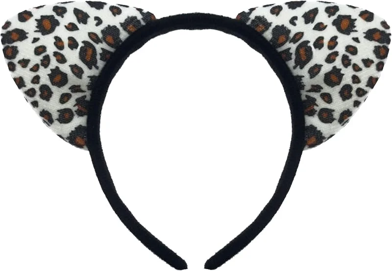 Besuche den Oblique Unique-Store Oblique Unique® Haarreifen Schnee Leoparden Ohren mit Leo Muster Haarreif für Fasching Karneval Halloween Motto Party Kostüm Accessoires für Leopard Kostüm — Weihnachtsmode