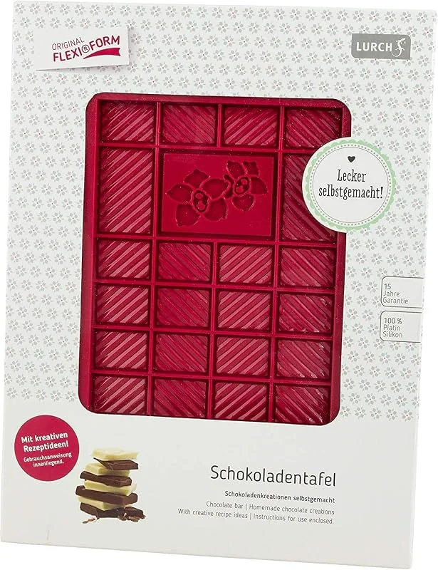 Besuche den Lurch-Store Lurch 83090 Schokoladentafel, Gussform mit Blumenmotiv aus 100% BPA-freiem Platin Silikon, Ruby — Weihnachtskueche