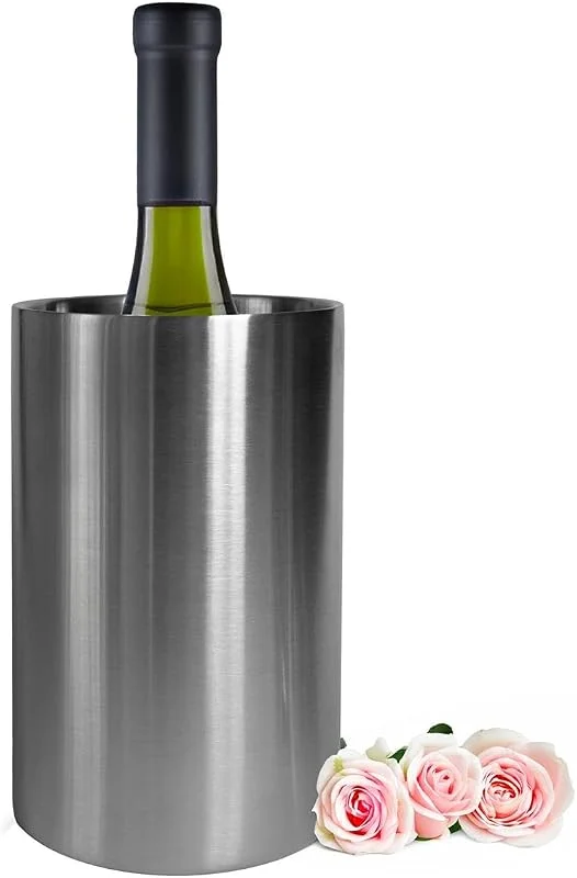 Besuche den Sendez-Store Sendez Weinkühler Doppelwandig Edelstahl – Flaschenkühler, Sektkühler für Wein, Champagner & Getränke – Isolierter Edelstahl Getränkekühler für Tisch & Party — Wein und Festtafel