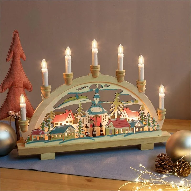 Besuche den hellum-Store hellum LED Holz Schwibbogen Sternsänger, mit Stecker & Schalter für innen — Weihnachtsdeko