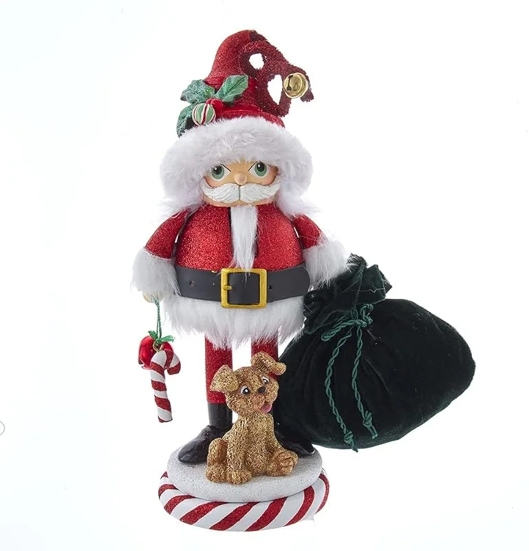 Marke: Hollywood Nutcrackers Kurt S. Adler Hollywood Nutcrackers Hollywood Weihnachtsmann und Welpe Nussknacker, Mehrfarbig, 12-Inch — Weihnachtsdeko