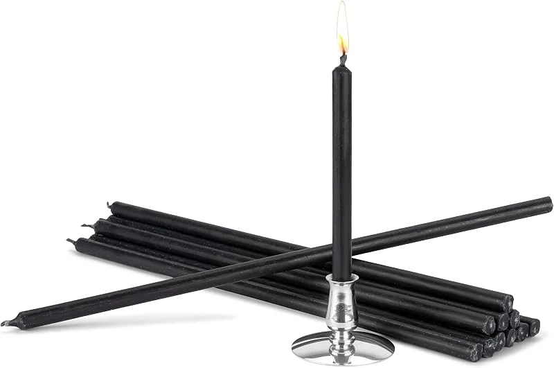 Besuche den NKlaus-Store NKlaus Kerzenhalter mit schwarzen Ritualkerzen, 29cm — Kerzenlicht Abendessen