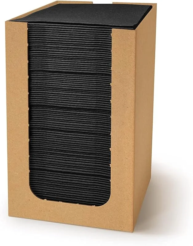 Besuche den PAW Decor Collection-Store PAW Stoffähnliche Cocktailservietten 20 x 20 cm, 100 Stück - Schwarz — Geschenkverpackung