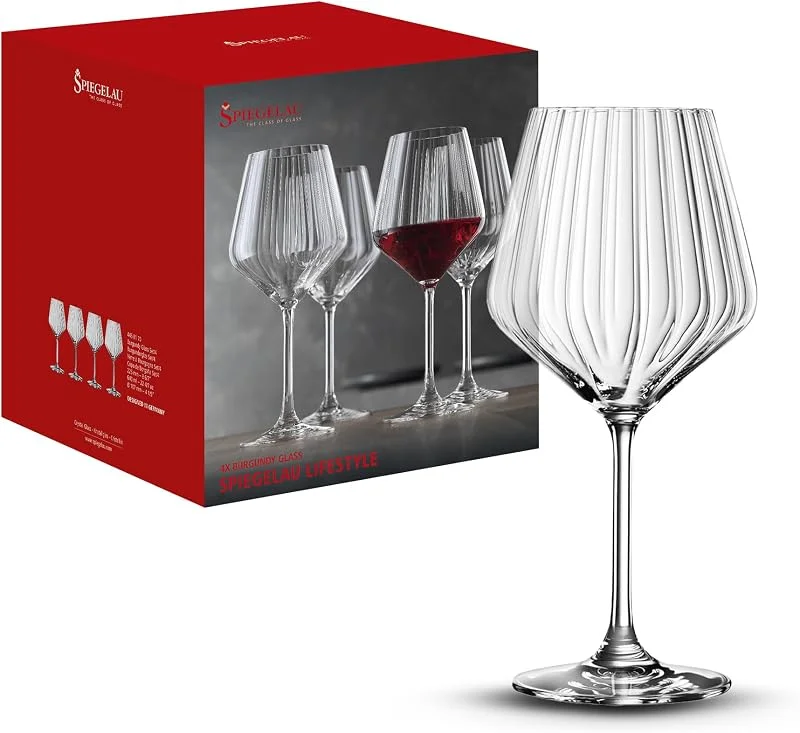 Besuche den Spiegelau-Store Spiegelau Rotweingläser 640 ml, 4 Stück, LifeStyle, 4450170, Burgunder Gläser aus Kristallglas, Weingläser Rotwein spülmaschinenfest — Wein und Festtafel