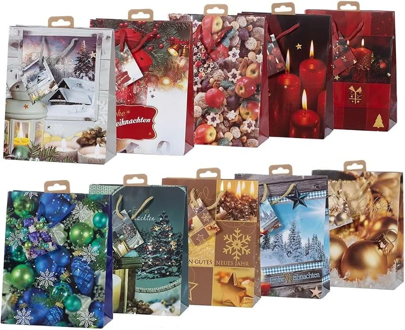 Besuche den laro-Store Laro Premium Geschenktüten Weihnachten Medium 10, 20, 40, 100stk, Anzahl:10, Muster Tüten:Weihnachten Mix Deko — Geschenkverpackung