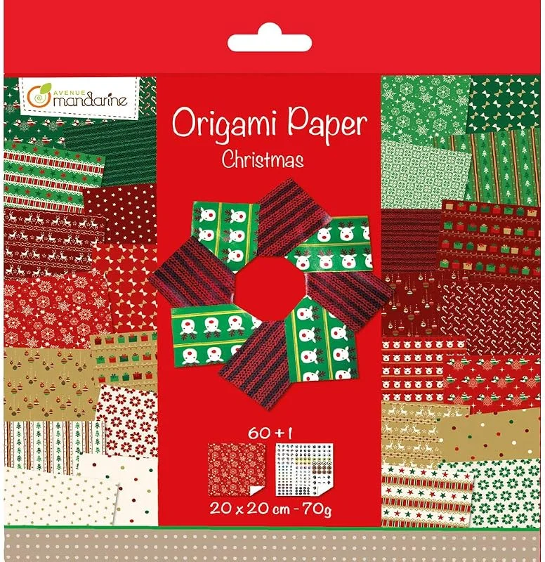 Besuche den Avenue Mandarine-Store Origami-Papier von Avenue Mandarine, 20 cm x 20 cm, (Weihnachtsmotive), mehrfarbig — Geschenkverpackung
