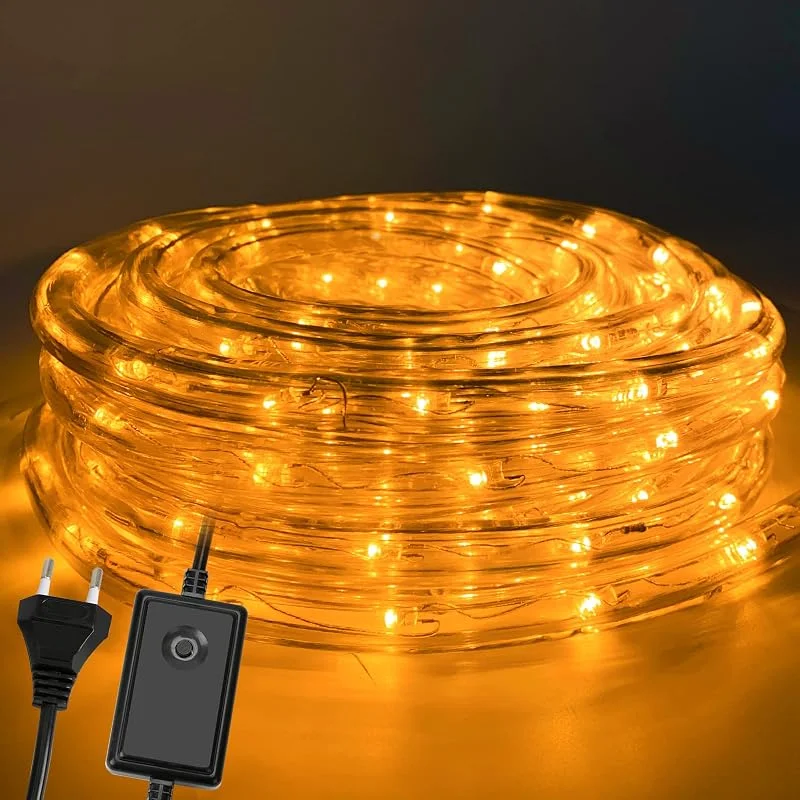 Besuche den Ikodm-Store Ikodm LED Lichterschlauch Aussen 20m, 480 LEDs Lichtschlauch mit Timer & 8 Modi, Lichterschlauch Außen wasserfest Gelb, LED Lichtschlauch für Garten Fest Weihnachten Hochzeit — Weihnachtsbeleuchtung