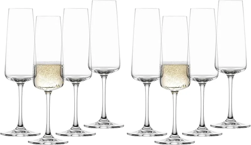 Besuche den Schott Zwiesel-Store Schott Zwiesel Sektglas MioVino (4er-Set), moderne Schaumweingläser, spülmaschinenfeste Tritan-Kristallgläser, Made in Germany (Art.-Nr. 124052) (Packung mit 2) — Wein und Festtafel