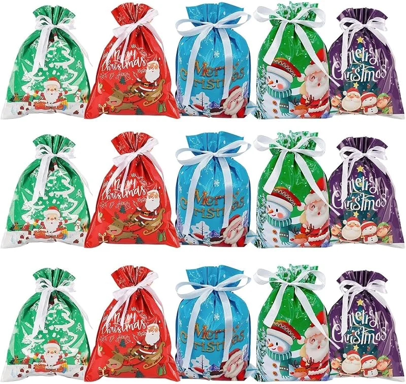 Marke: Generisch Weihnachtliche Geschenktüte mit Kordelzug, wiederverwendbar, staubdicht — Geschenkverpackung