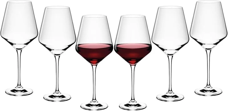Besuche den Gerlach 1760-Store Gerlach 1760 Weingläser Rotweingläser Gläser Set 6 Stück 550 ml Rotweinkelche Kristallglas Wein Glas Spülmaschinenfest Modern, Rot — Wein und Festtafel