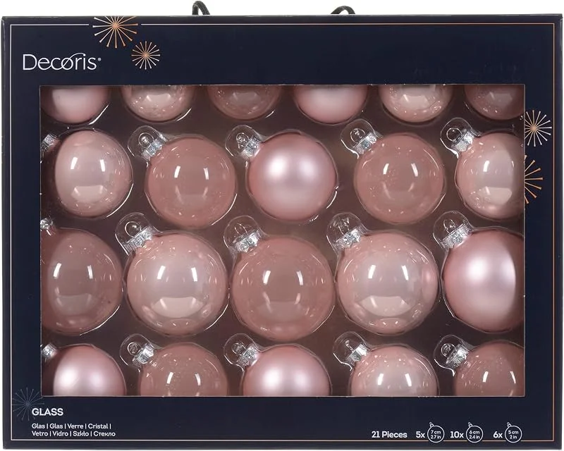 Marke: Decoris Decoris Kerstbal Glas d7 cm prz Ass 21st kerst — Weihnachtsdeko