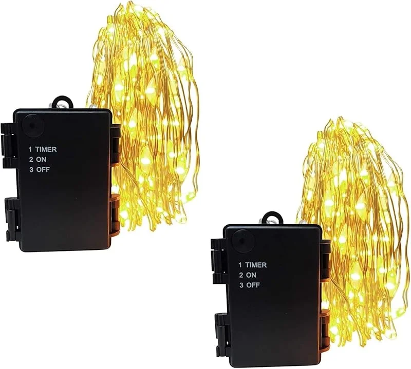 Besuche den Vanorell-Store 2 x 40 LEDs Drahtbeleuchtung außen innen Silberdraht Batterie Lichterkette Außenbeleuchtung Batteriebetrieben IP44 Batteriegehäuse Timer Weihnachten Dekoration Warmweiß — Weihnachtsbeleuchtung