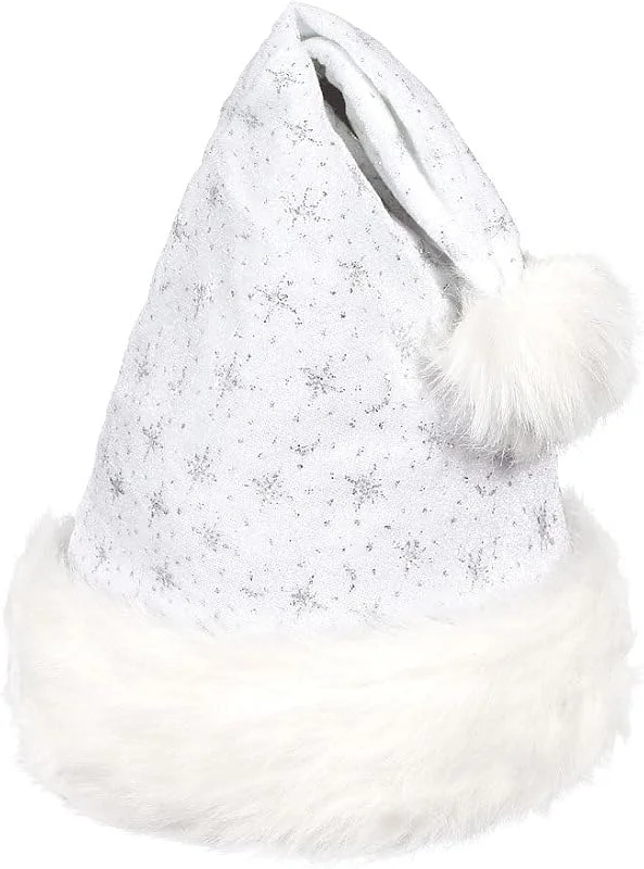 Marke: Santa Magix Weihnachtsmütze mit Pelzrand und Glitzer Nikolausmütze glänzende Xmas Mütze Partyhut Unisex Kostüm Accessoire für Damen Herren Weihnachtsfeier Nikolaus — Weihnachtsmode