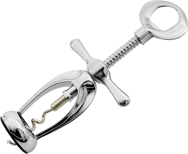 Besuche den FACKELMANN-Store Fackelmann Glockenkorkenzieher, Öffner mit Rotor-Funktion, 2in1 - auch als Kapselheber geeignet (Farbe: Silber), Menge: 1 Stück — Wein und Festtafel