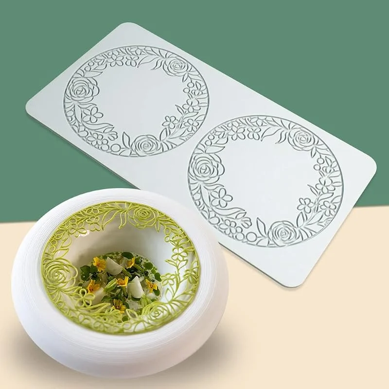 Marke: TUKE TUKE Silikonform für Schokolade und Süßigkeiten, 3D, hohle Blätter, Dekorationen, Fondantform, Polymer-Ton-Formen (Blumenring, Q_26, 4 x — Weihnachtskueche