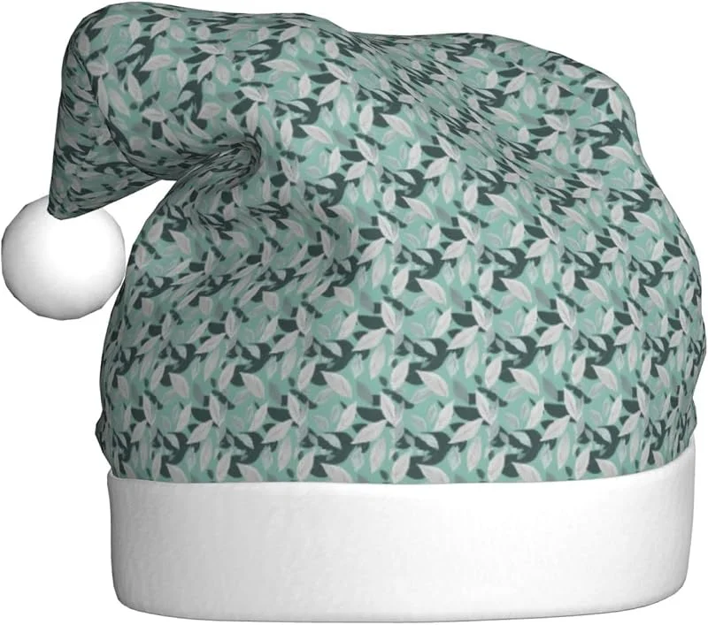 Marke: Tamiger Mintgraue Weihnachtsmützen mit Blättern, saisonal, festlich — Weihnachtsmode