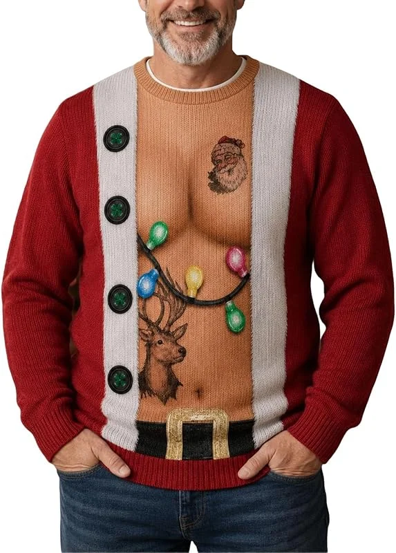 Marke: Ydsxlp Lustiger Weihnachtspullover Herren 3D Drcuk Sweatshirt — Weihnachtsmode
