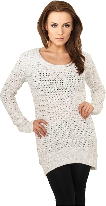 Besuche den Urban Classics-Store Urban Classics Ladies Long Wideneck Sweater Frauen Strickpullover schwarz — Weihnachtsmode