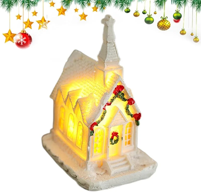 Marke: Generisch Generisch Holiday Village Houses, LED-Beleuchtete Weihnachtsdorf Häuser, Tischdekoration Für Winter Kamin Fensterbank Wohnung Festliche Partys Ladenfront — Weihnachtsdeko
