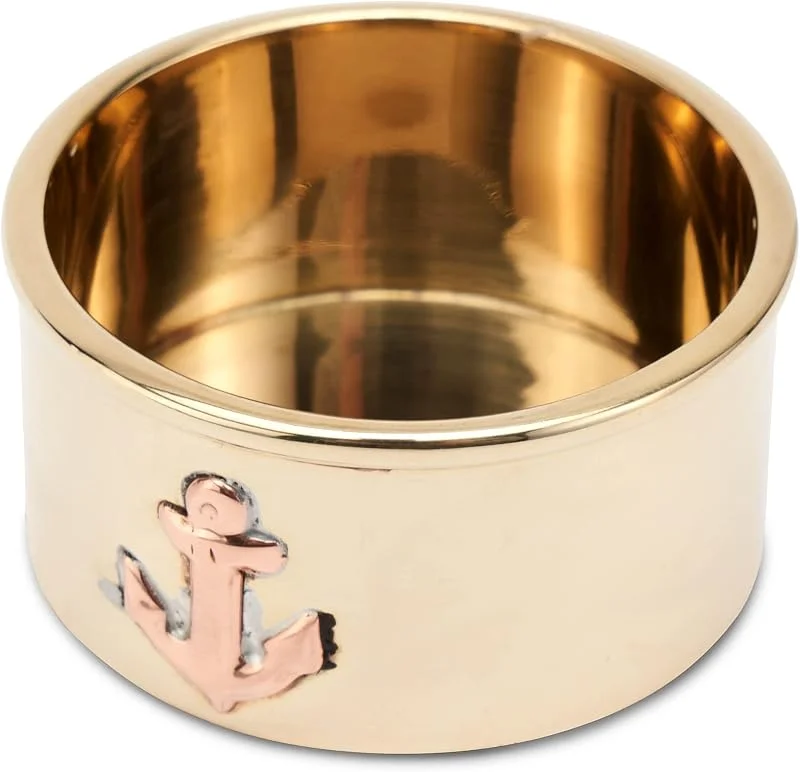 Besuche den NKlaus-Store NKlaus 4, 2cm Maritim Teelicht-Halter aus Messing Gold 2, 3cm hoch Vintage — Kerzenlicht Abendessen