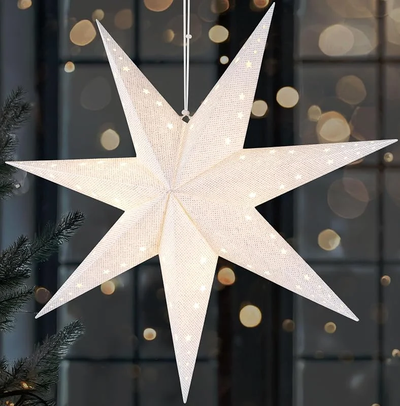 Besuche den BRUBAKER-Store BRUBAKER LED Weihnachtsstern zum Aufhängen - 60 cm Papierstern — Weihnachtsdeko