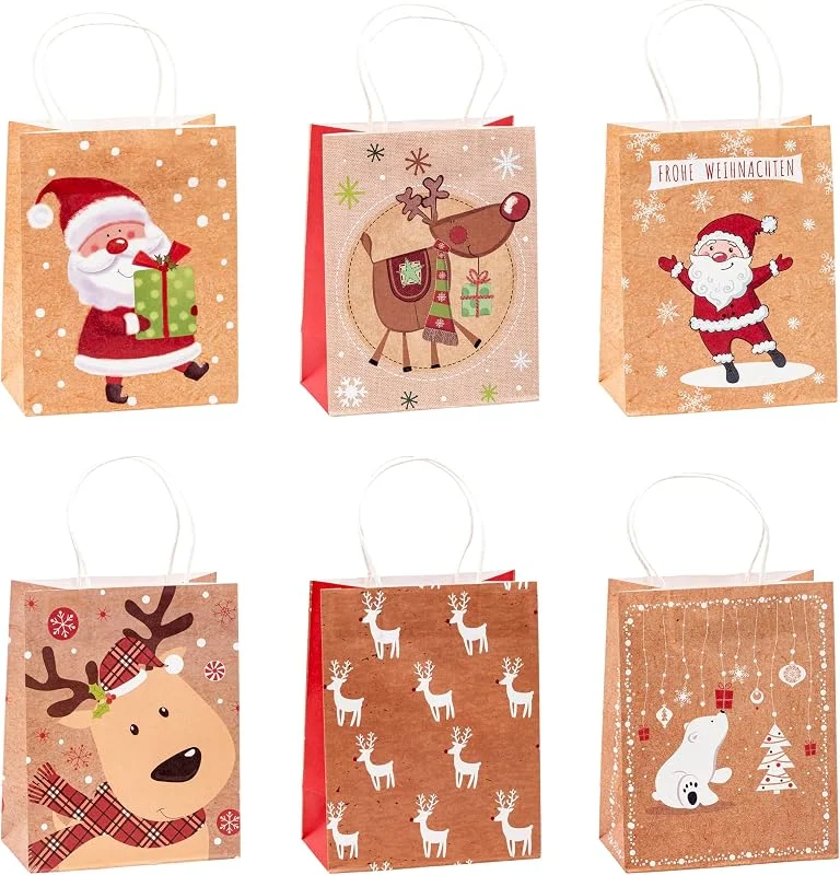Besuche den TSI-Store TSI Geschenktüten aus Kraftpapier WEIHNACHTEN, 12er Packung, Größe: Mittel (HxBxT 23 x 18 x 10 cm), Art. Nr. 88016 — Geschenkverpackung