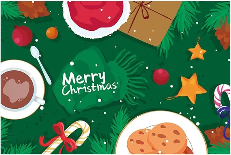 Besuche den Epinki-Store Epinki Weihnachten Tischset Quadratisch, 2Pcs Set 70% Vinyl 30% Polyester Platzset Boho Abwaschbar Weihnachten Nachspeise Muster, Tischuntersetzer Boho Grün für Restaurant Speisetisch, 30x45CM — Küche & Haushalt