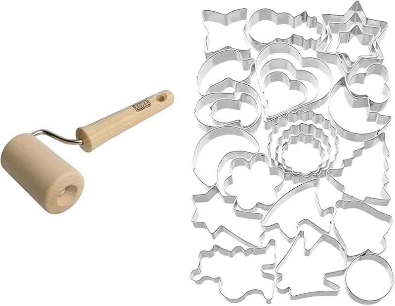Marke: ORIGINAL KAISER Original Kaiser Classic Teigroller klein 19 x 7, 5 cm & Ausstechformen Weihnachten 25-teilig, Keksausstecher, Plätzchenausstecher, Cookie Cutter, zum Ausstechen von Plätzchen, Silber — Weihnachtskueche