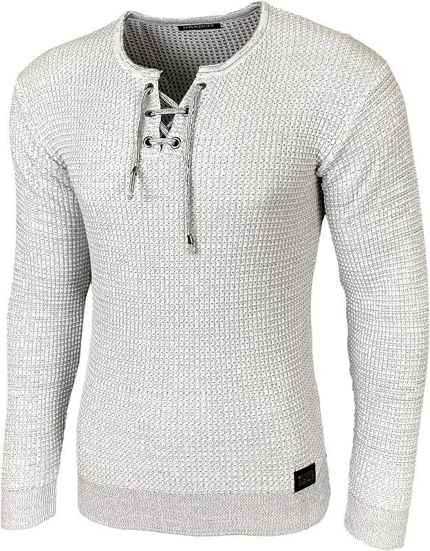 Marke: Baxboy Baxboy Herren Pullover Slim Fit Rundhals Strick-Pullover Rundkragen Moderner Longsleeve in Feinstrick BB-52132 — Weihnachtsmode