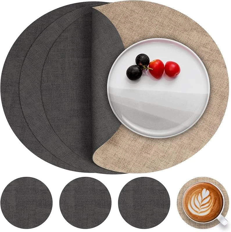 Besuche den Myir JUN-Store Myir JUN Tischsets abwaschbar Leder und Untersetzer doppelseitig Platzset — Küche & Haushalt
