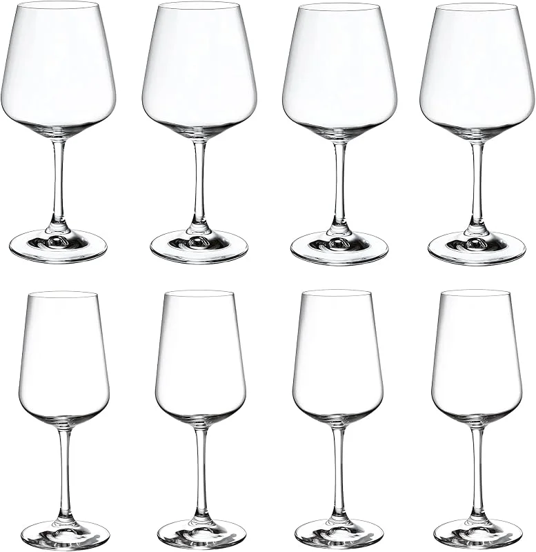 Besuche den Villeroy & Boch-Store Villeroy & Boch - Ovid Weingläser Kombi Set, 8tlg., Kristallgläser für Rotwein und Weißwein, spülmaschinenfest — Wein und Festtafel