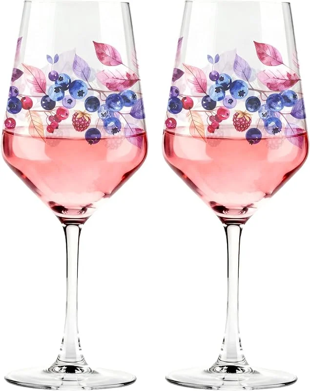 Besuche den Glasmark KROSNO 1992-Store Glasmark KROSNO 1992 Weingläser Rotweingläser Weißweingläser - Universell - Transparent - Set 2 Stück - 470 ml Heidelbeeren — Wein und Festtafel