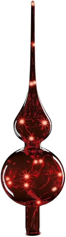 Besuche den Lumix-Store Lumix® Tree Topper Rot LED Glas Christbaumspitze 29cm Mundgeblasen mit Lichterkette Weihnachtsbaumschmuck Dekoration 1 Stück MADE IN GERMANY 76032 — Weihnachtsbeleuchtung