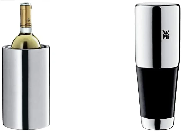 Marke: WMF WMF Clever&More Sekt-Weinkühler Edelstahl 19, 5 cm, Flaschenkühler doppelwandig, hält länger kühl, Sektkühler & Vino Weinflaschenverschluss 8 cm, Metallguss, Silikon, Weinverschluss — Wein und Festtafel