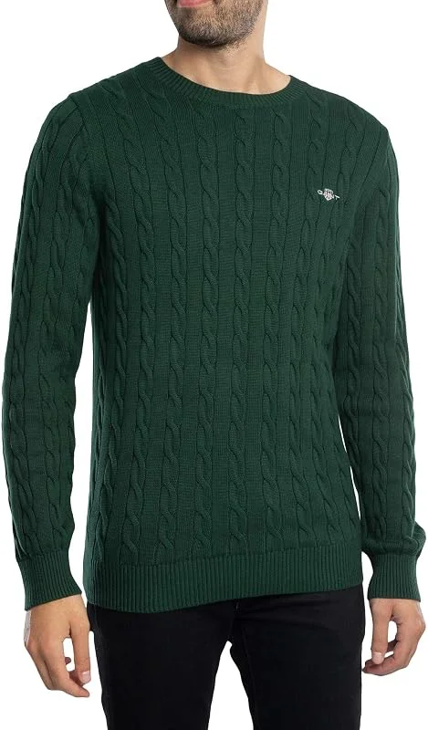 GANT Pullover Langarm Rundhals Kabelstrick beige — Weihnachtsmode