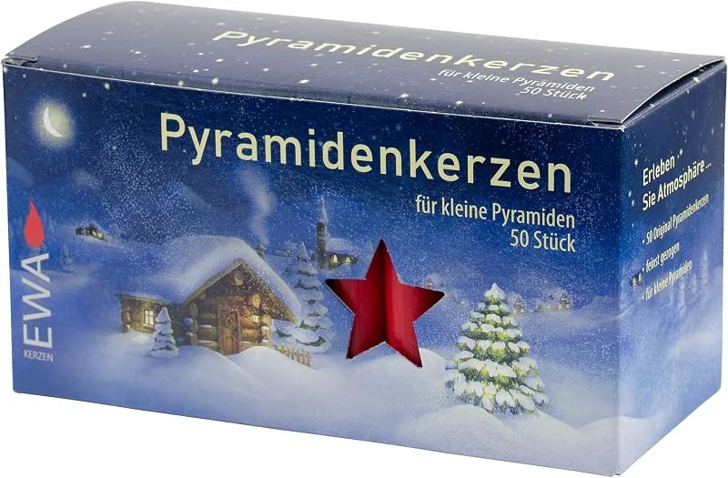 Besuche den Jeka-Store Sigro 50 Stück Pyramidenkerzen, 14 x 74 mm, Wachs, Rot, Einheitsgröße — Kerzenlicht Abendessen
