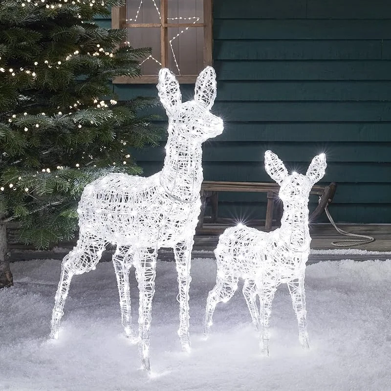 Besuche den Lights4fun-Store Lights4fun Set 3-in-1 Swinsty LED Rentier Figuren Mutter und Kind Batteriebetrieben Timer Weihnachtsbeleuchtung Außen und Innen — Weihnachtsdeko