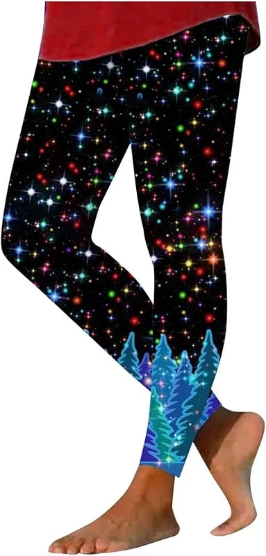 Marke: Longra Longra Leggings Weihnachtsleggings Frauen Winterleggings mit Weihnachtsmotiven Weihnachtsstrumpfhose Tights Weihnachtsfest Kostüm Damen Bequem Weich Strumpfhosen Sportleggins — Weihnachtsmode