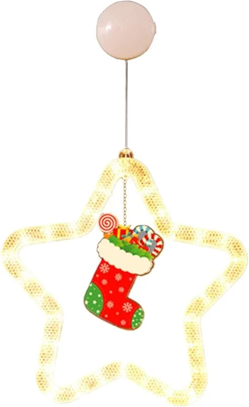 Marke: Jvjggag Weihnachts-Fensterstern-, Saugnapf, Ornament mit Haken — Weihnachtsdeko