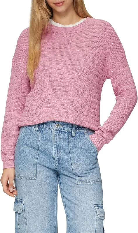 Besuche den QS-Store QS Damen Strickpullover – Regular Fit, Strukturmuster, Langarm — Weihnachtsmode