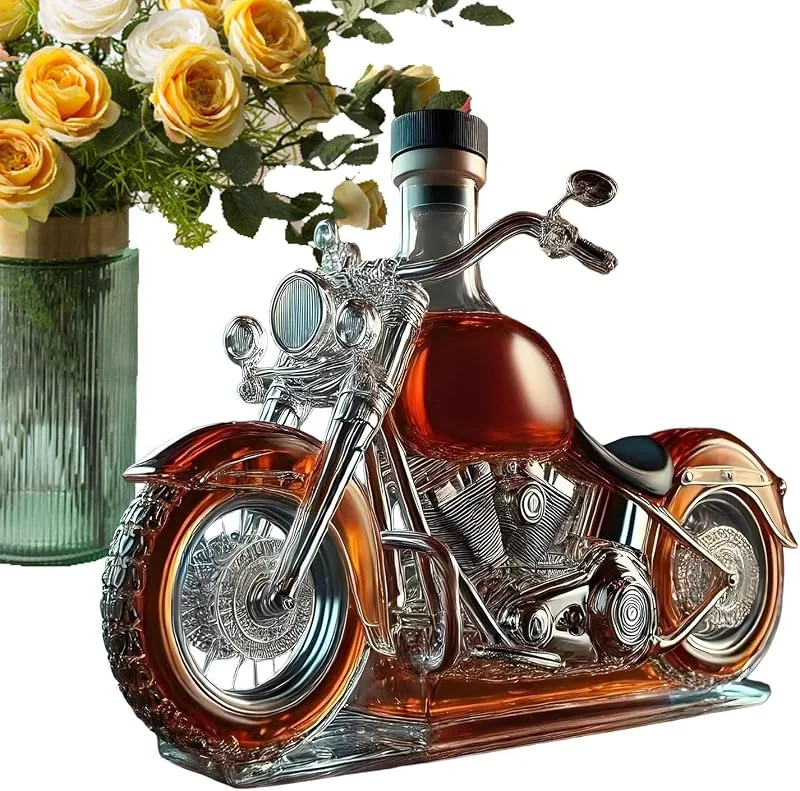 Marke: Genérico Weindekanter Glas Karaffe Mit Motorrad-Design Belüfter Whisky Flasche — Wein und Festtafel