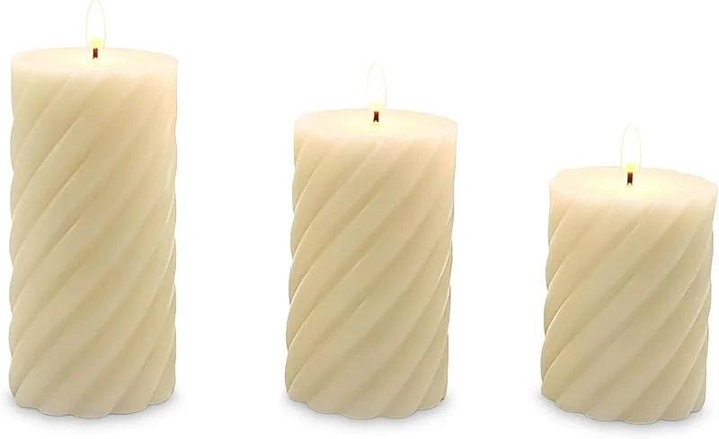 Besuche den Relaxdays-Store Relaxdays LED Kerzen, 3er Set, 3 Größen, flackernde Flamme, champagner — Kerzenlicht Abendessen