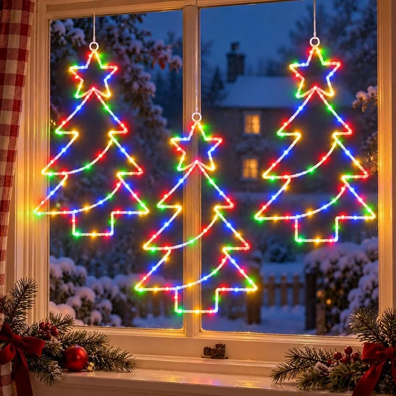 Besuche den yowin-Store yowin Weihnachtsdeko Innen 3 Stück LED Weihnachtsbeleuchtung Außen Fenster