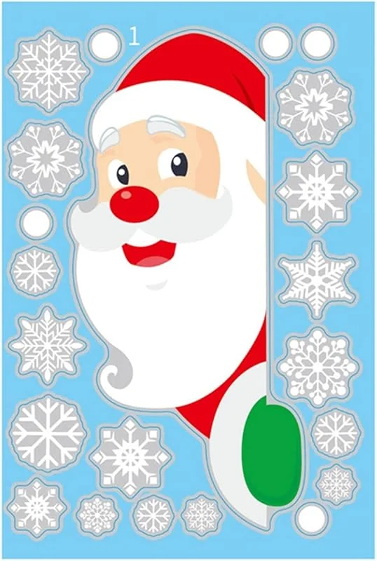 Marke: BABESA Weihnachtsfensterdekorationen, Weihnachtsaufkleber, Weihnachtsmann, Elch, Schneeflocke, Fensteraufkleber, Frohe Weihnachtsdekorationen for Zuhause, Weihnachtsschmuck, Geschenk (Co — Geschenkverpackung