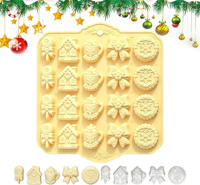 Marke: Generisch Weihnachtsformen, 20 Fächer, lebensmittelecht, leicht zu lösen, Backzubehör — Weihnachtskueche