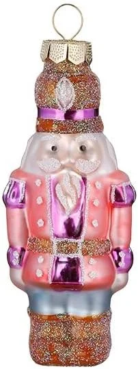 Besuche den Inge-glas-Store Christbaumschmuck Nussknacker 8cm Glas - Husar Soldat zum Aufhängen Rosa Lila Braun - Weihnachtsbaum Anhänger Weihnachtsprinz - Handbemalter Weihnachtsbaumschmuck — Weihnachtsdeko