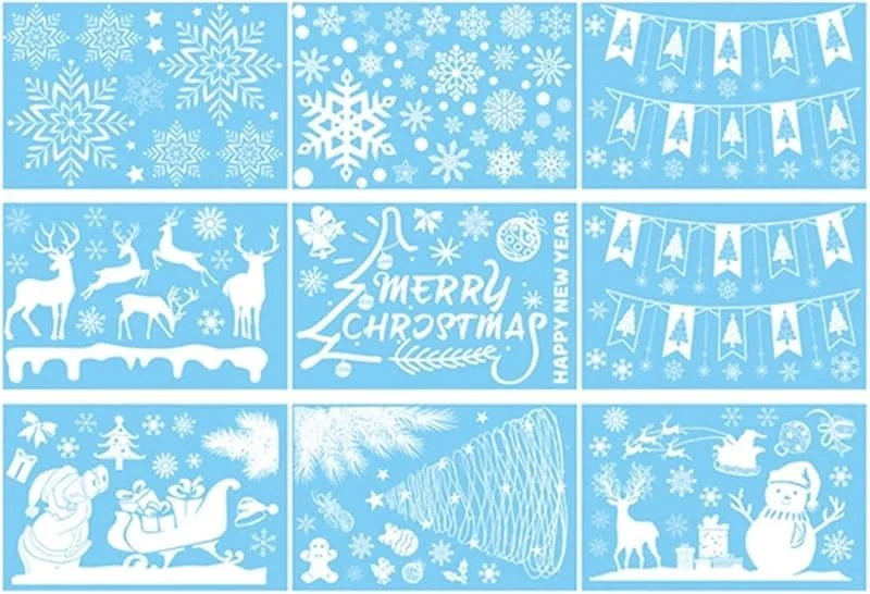 Marke: BABESA Xmas Fensterdekorationen, Weihnachtsaufkleber, Neujahrsdekorationen Fensteraufkleber Frohe Weihnachten Party Wandaufkleber Home Room Glasfenster Weihnachtsmann Aufkleber Geschenke (Color : Style 2) ( Co — Geschenkverpackung