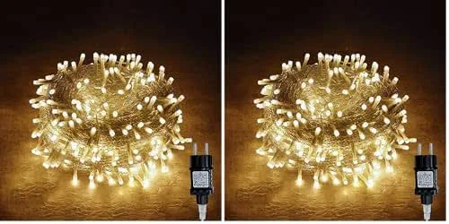 Besuche den Gresonic-Store Gresonic 2 * 100er Led Lichterkette Strombetrieben mit Stecker Außen und Innen für Hochzeit Weihnachten Party Warmweiß (Warmweiss, 100LED Packung mit 2) — Weihnachtsbeleuchtung
