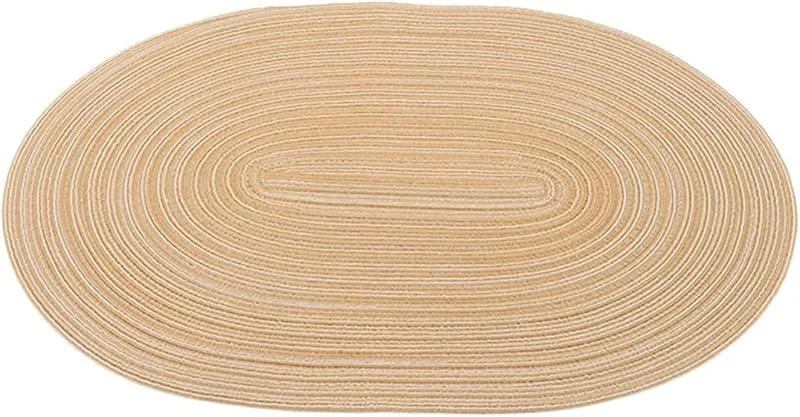 Besuche den Epinki-Store Epinki Tischsets Platzsets Retro Vintage Oval, 2Pcs Set 50x35CM Platzset Weihnachten Vintage Oval Einfarbig Hitzebeständige aus Polyester Baumwolle, Tischmatte Schreibtisch Khaki für Tisch, Bar — Küche & Haushalt